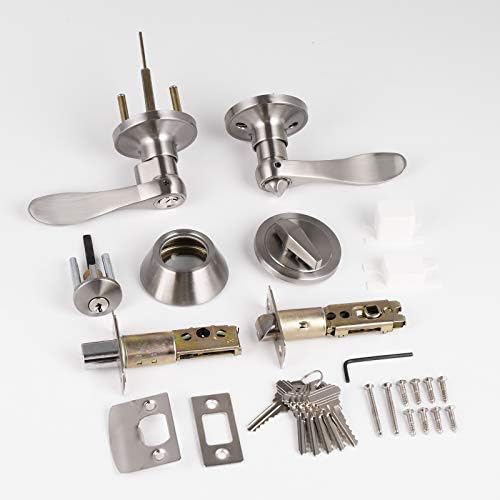 10 Sets Front Entry Handle Set Satin Nickel