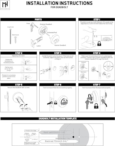 Sleek Square Entry Deadbolt Lock
