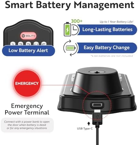 Solity AT1 Smart Deadbolt Lock with 100 Custom Codes Keyless Entry