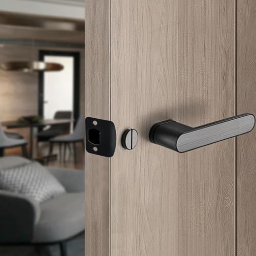 4-Piece Black Finish stainless Steel Deadbolt Strike Plate Set