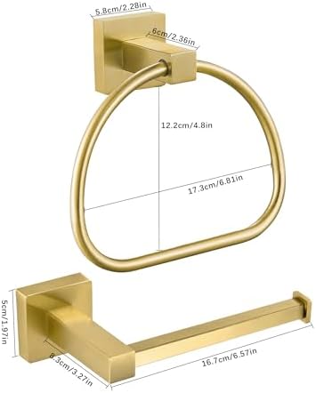 Leyden Gold Toilet Paper Holder Hand Towel Holder Modern Brass Bathroom Hardware Set