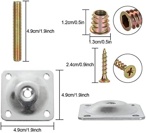 Furniture Legs Mounting Plates Heavy-Duty Top Plates for Sofas More
