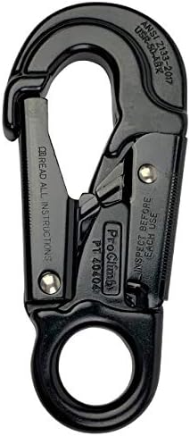 ProClimb Forged Aluminum Double-Lock Gate Captive Eye Snap Hook 27kN Black