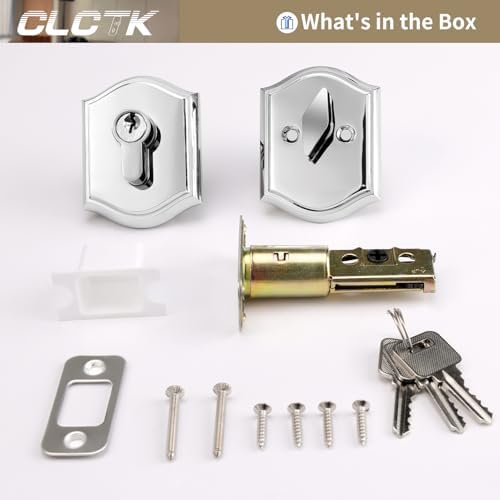 Crystals Glass Door Knob Set Polished Chrome