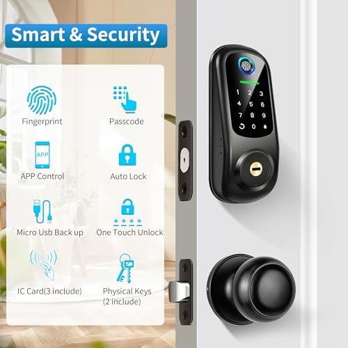 Yosimika Keyless Entry Door Lock with Fingerprint and Bluetooth