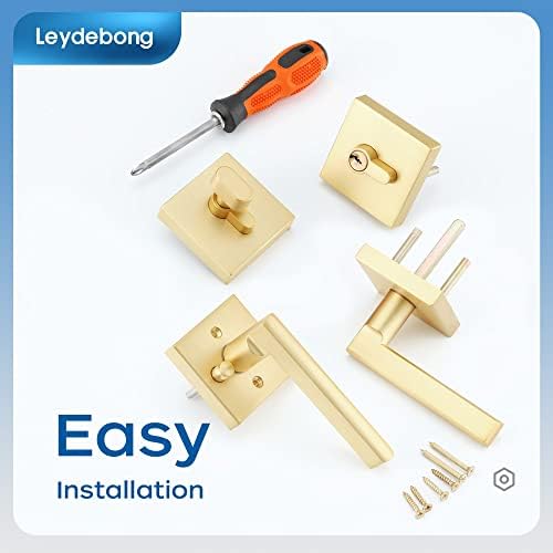 Leydebong Gold Entry Door Handle Set