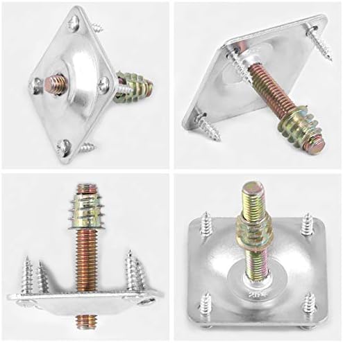 8-Piece Set of Sliver-Look Metal Mounting Plates for Furniture Legs