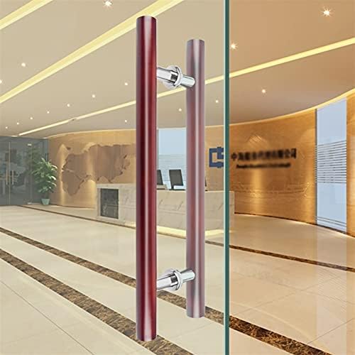 Premium Solid Wood Commercial Sauna Glass Door Push-Pull Handle - Red