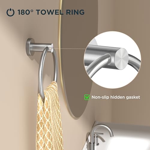 FORIOUS 4-Piece Stainless Steel Bathroom Accessories Set