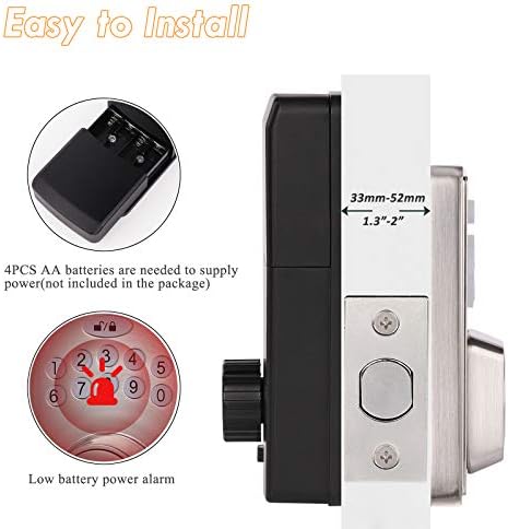 Probrico Smart Keypad Lock Keyless Security with 100 Codes Auto-Lock