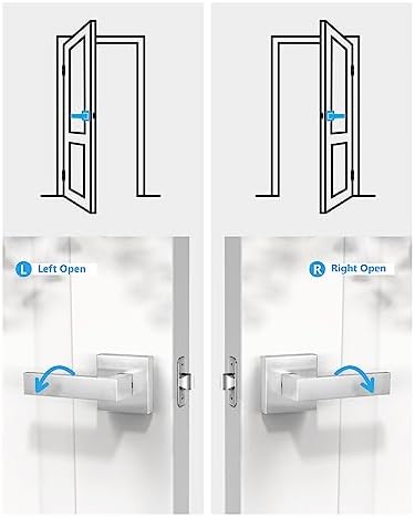 Elegant Square Door Lever Handle - SATIN NICKLE FINISH for Smart Deadbolts