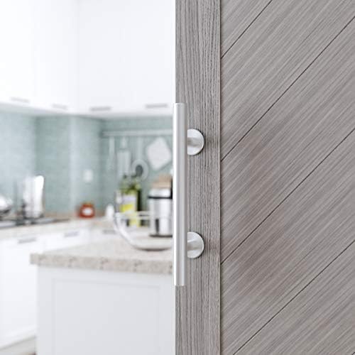 Genius Iron 12-inch Stainless Steel Barn Door Handle Set Black