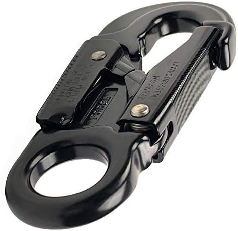 ProClimb Forged Aluminum Double-Lock Gate Captive Eye Snap Hook 27kN Black