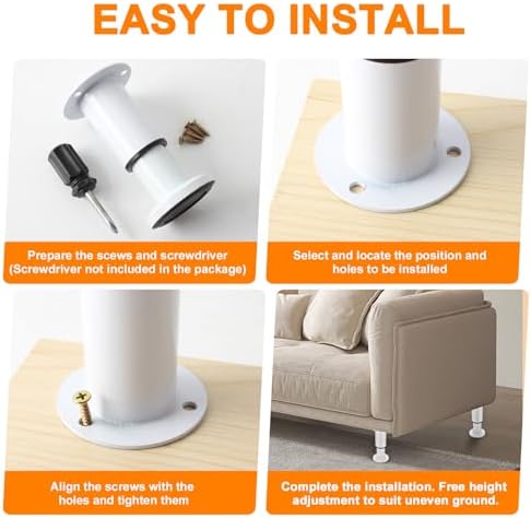 Adjustable Height Bed Support Legs Replacement Legs for Sofa Table Chair