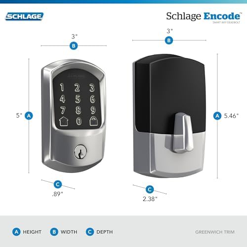 Bright Chrome Smart Deadbolt Lock
