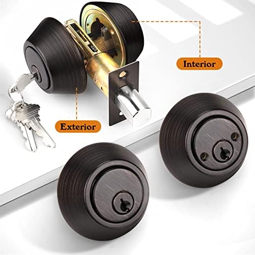 Double Cylinder Oil Rubbed Bronze Deadbolt Lock Set 2-Pack