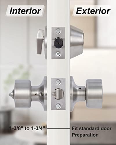 Lanwandeng 4 Sets Keyed Alike Door Knobs and Deadbolt Lock Combo Set
