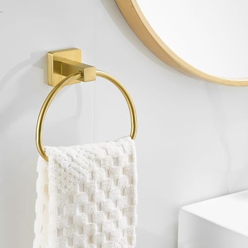Leyden Gold Toilet Paper Holder Hand Towel Holder Modern Brass Bathroom Hardware Set