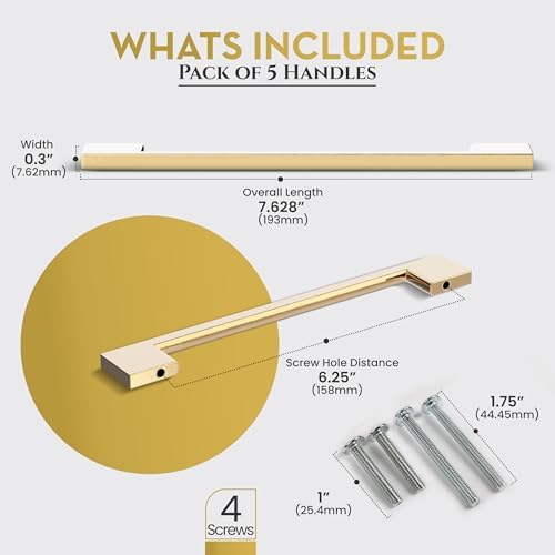 5-Piece Gold Cabinet Pulls brushed gold drawer pulls Kitchen cabinet hardware
