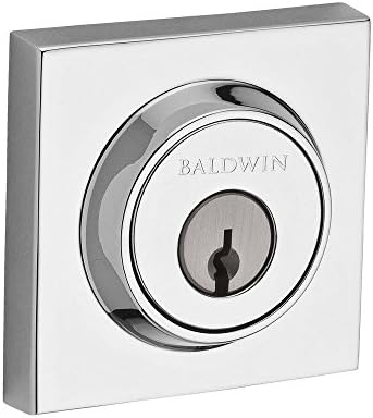 Baldwin Reserve Contemporary Double Cylinder Polished Chrome Square Deadbolt