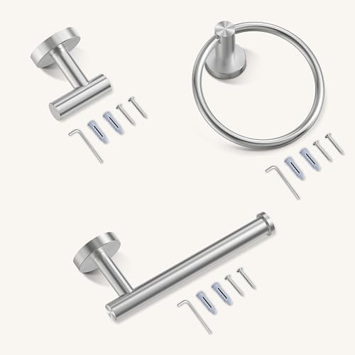 FORIOUS 4-Piece Stainless Steel Bathroom Accessories Set