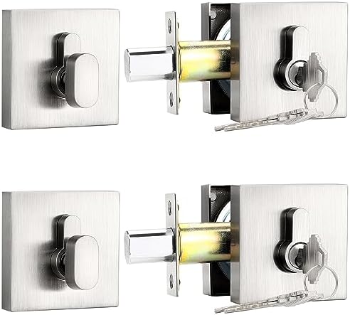 Probrico Satin Nickel Door Deadbolt residential security lock set of 2