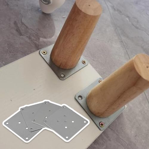 RDEXP 4 Bundle of 8x8cm Leg Mounting Plates for Furniture Legs