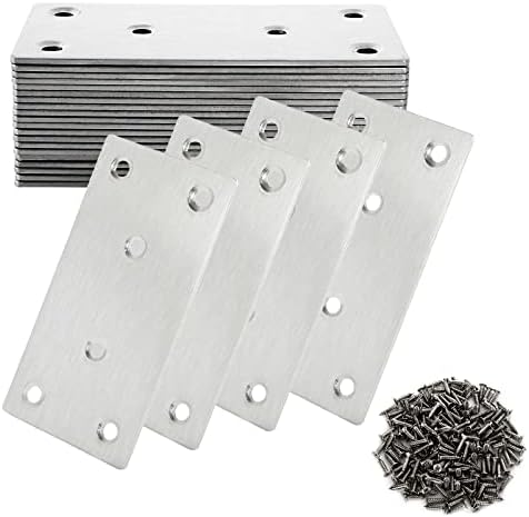 Sturdy 30-Pack Flat Bracket Mending Plates for Furniture Woodworking