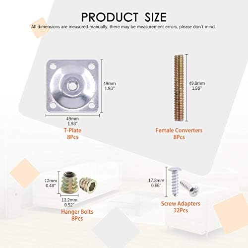 Furniture Leg Mounting Plates - Industrial Strength