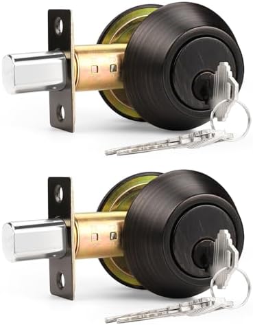 Double Cylinder Oil Rubbed Bronze Deadbolt Lock Set 2-Pack