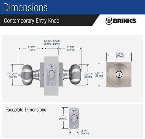 Brinks Sleek Satin Nickel Door Knob for Modern Homes
