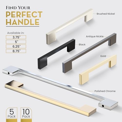 5-Piece Gold Cabinet Pulls brushed gold drawer pulls Kitchen cabinet hardware