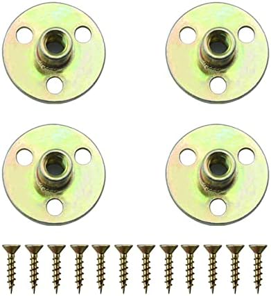 4-Pack Comfortable furniture leg mounting plates with hanger bolts and screws