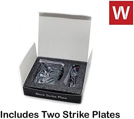2 Pack Black Finish Strike Plate Iron Full Lip Door Lock System