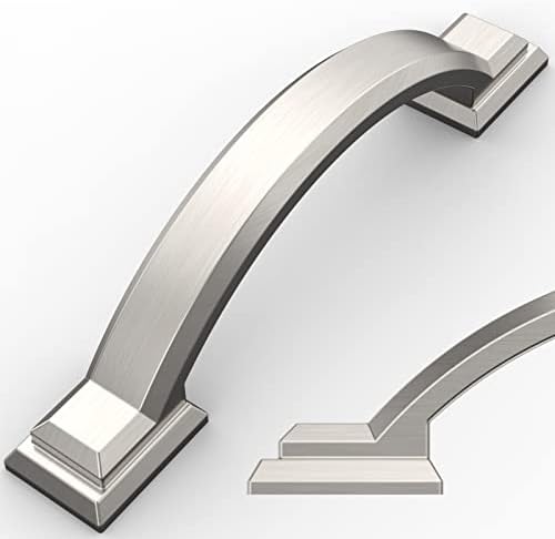 Amerdeco 10 Pack Satin Nickel Cabinet Pulls 3 Inch Hole Centers