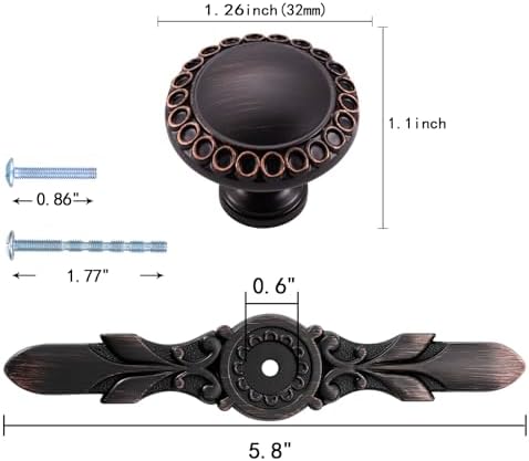 Oil-Rubbed Bronze Cabinet Knob Set 10 Pack
