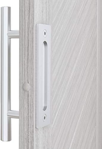 Genius Iron 12-inch Stainless Steel Barn Door Handle Set Black