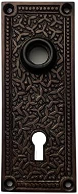 Aged Bronze Door Back Plate with Rice Pattern
