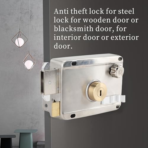 Zerodis Stainless Steel Rim Lock Set Anti-Theft Deadbolt with Handle