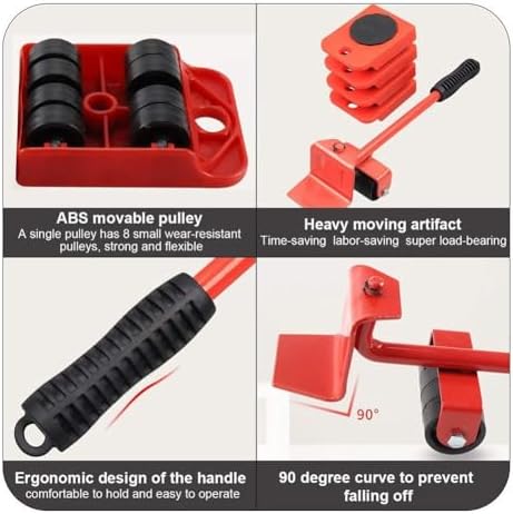 Secure 360 Furniture Lifter with 4 Roller Sliders for Easy Moving