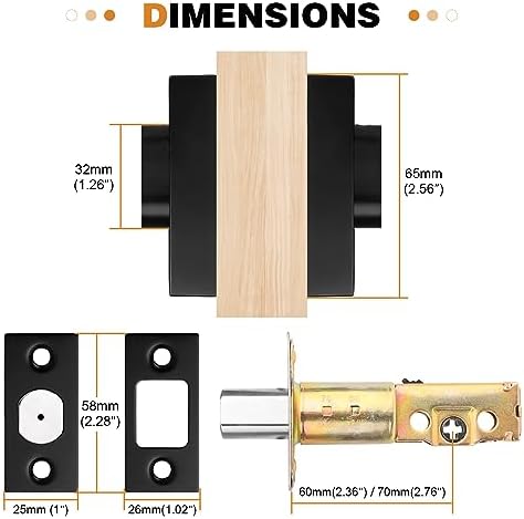 Probrico Black Double Cylinder Deadbolt 3 Pack
