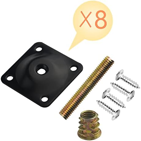 WMYCONGCONG 8 Piece 11 Degree Angle Furniture Leg Plate Set Black