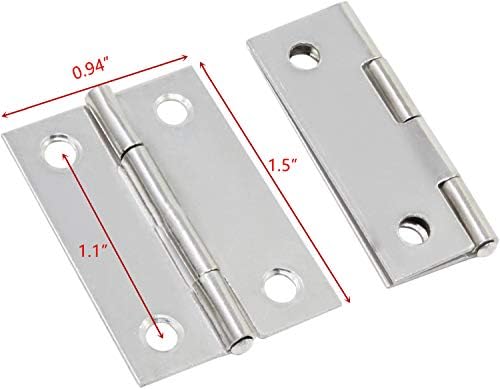 XMHF Folding Butt Hinge Silver Tone Pack of 12