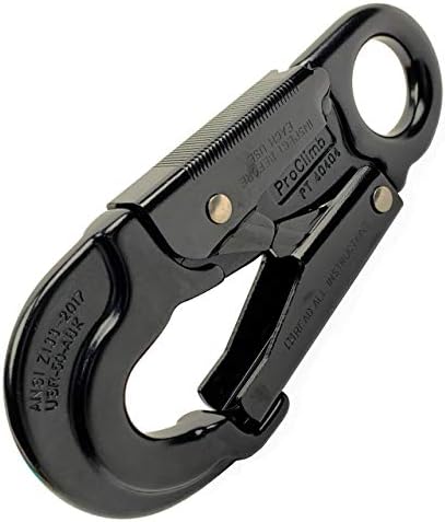 ProClimb Forged Aluminum Double-Lock Gate Captive Eye Snap Hook 27kN Black