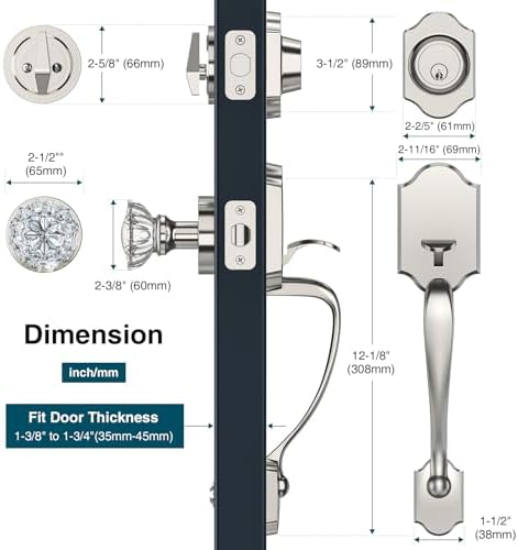 Calzibeno Front Door Handle Set Elevate Your Door Security