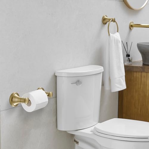 RUMOSE Gold-Brushed Wall-Mounted Toilet Hand Towel Holder Set 2PCS