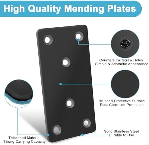 Durable Flat Mending Plate Set for Wood Furniture Support