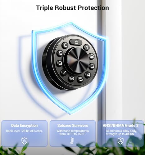 Veise Smart Deadbolt with 2 Keys for Front Door Activation