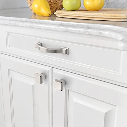 Amerdeco 10 Pack Satin Nickel Cabinet Pulls 3 Inch Hole Centers