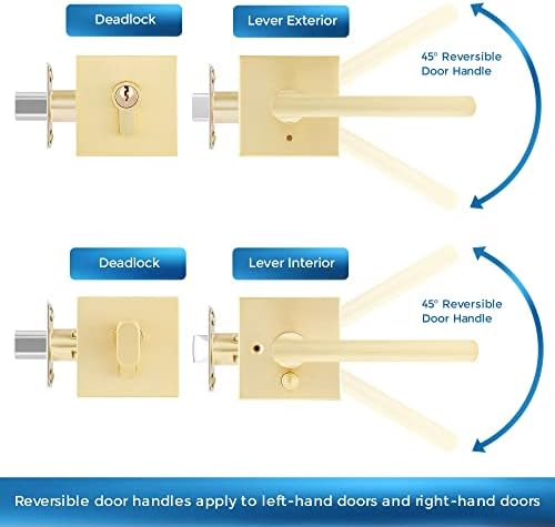 Leydebong Gold Entry Door Handle Set